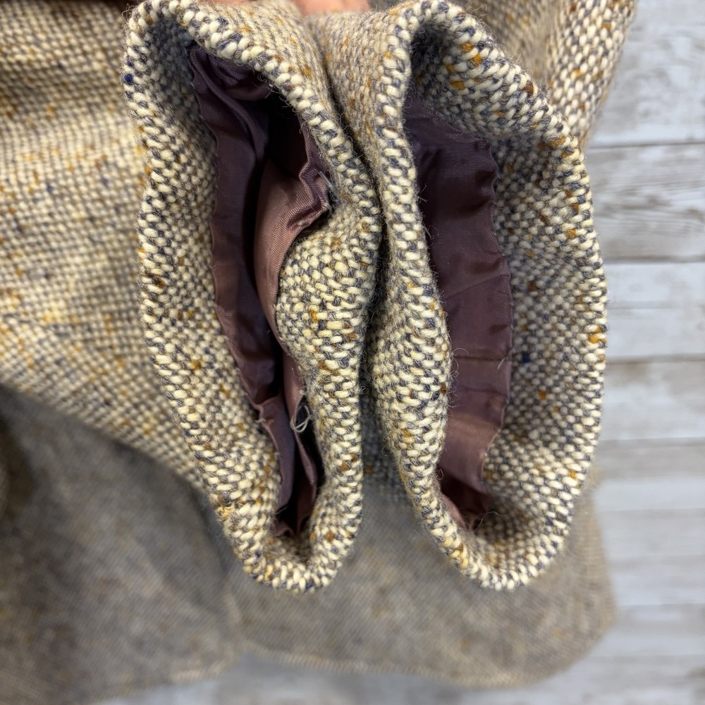 Vtg Hourihan by Jimmy Hourihan Womens 12 Blazer Beige Donegal Tweed Pure Wool - Picture 12 of 14